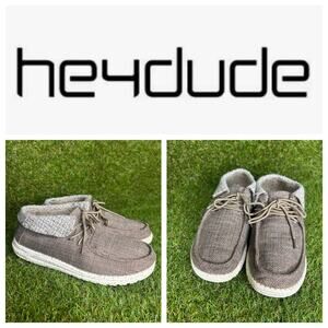 Heydude Britt Brown Casual Twill Chukka Shoes Lightweight Comfort Size 9‎